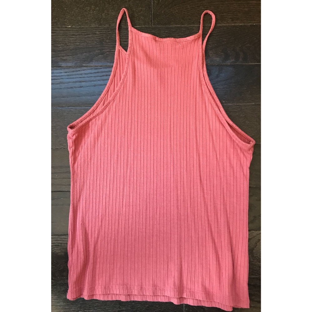 Orangeish Ribbed Crop Tank - Picture 2 of 3